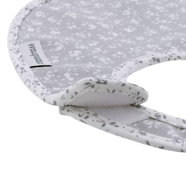 Bavoir rond avec velcro Liberty Gris 16X19X1 cm