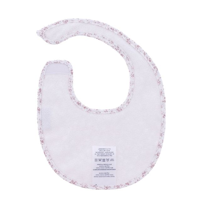 Bavoir rond avec velcro Liberty rose 16X19X1 cm