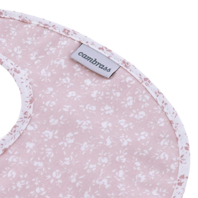 Bavoir rond avec velcro Liberty rose 16X19X1 cm