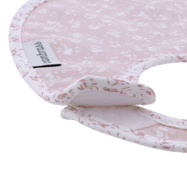 Bavoir rond avec velcro Liberty rose 16X19X1 cm