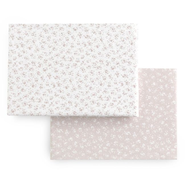 Spannbetttuch für Babywiege, 2er-Pack, 50x82x10 cm, Liberty Rosa.