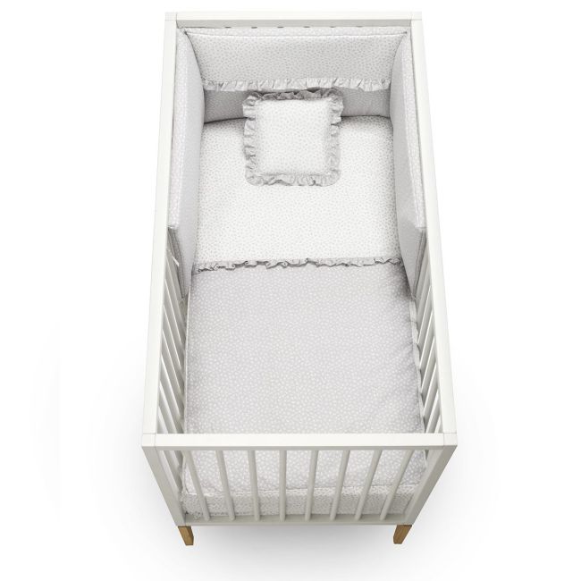 2-teiliges Set Bettdecke und Kissenbezug für Babybett 70 Liberty Grau 70x140x3 cm.