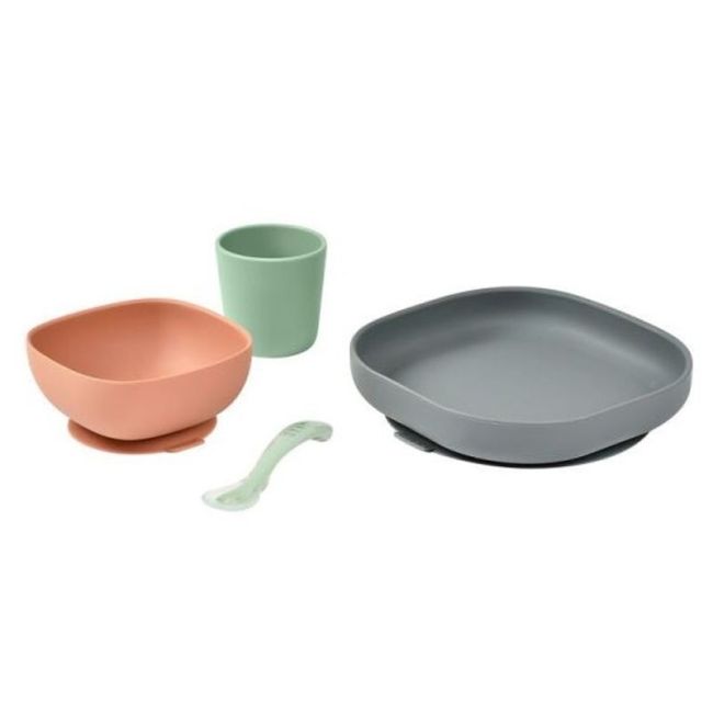 SET VAJILLA SILICONA 4 PIEZAS - MINERAL