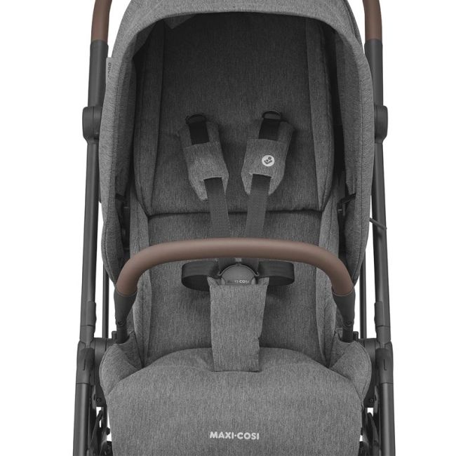 KINDERWAGEN MC LEONA 2 SELECT GREY (SCHWARZES GESTELL & BRAUNES LEDER)