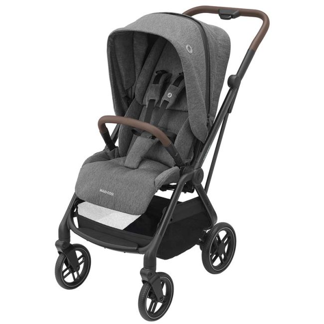 KINDERWAGEN MC LEONA 2 SELECT GREY (SCHWARZES GESTELL & BRAUNES LEDER)