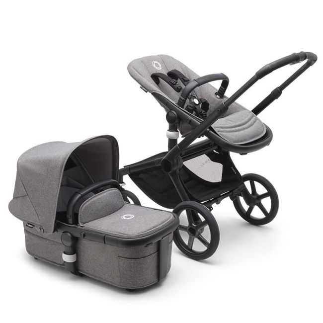 BUGABOO FOX 5 COMPLETO BLACK/GREY MELANGE-GREY MELANGE