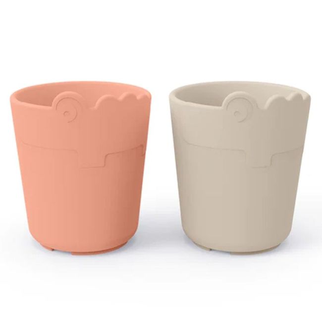 KIDDISH 2-PACK CROCO SABLE / TASSE DE CORAIL