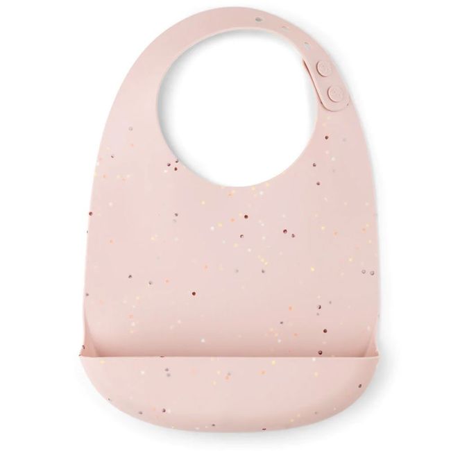 SILICONE BABY BIBS CONFETTI ROSA