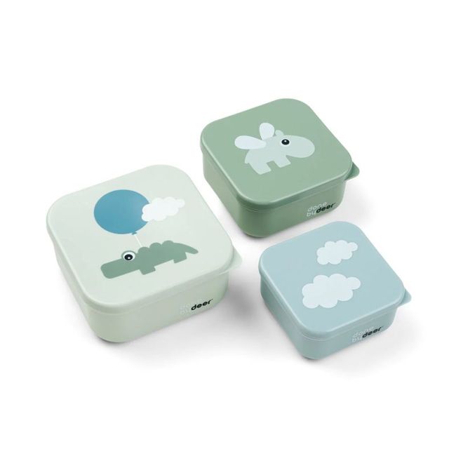 3 BOÎTES DE COLLATIONS GREEN HAPPY CLOUDS