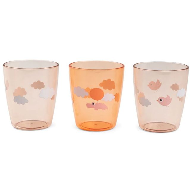 YUMMI MINI VASO 3-PACK HAPPY CLOUDS PAPAYA