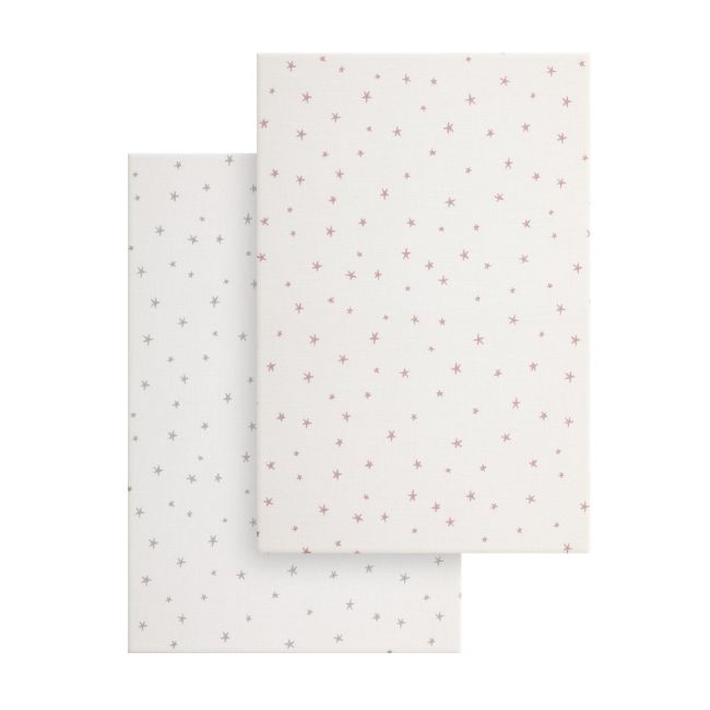 Lenzuolo per mini culla Pack 2 pezzi 50X82X10 cm Magia Rosa