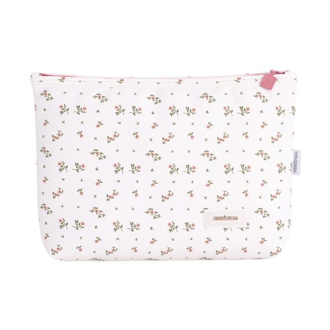 Borsa per l'igiene Aura Beige/Fiori 6X28X20 Cm