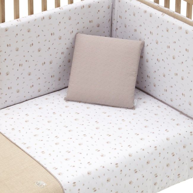 2-teiliges Bettbezug-Set für Babybett 60 Greeny Beige 100X140X3 cm.