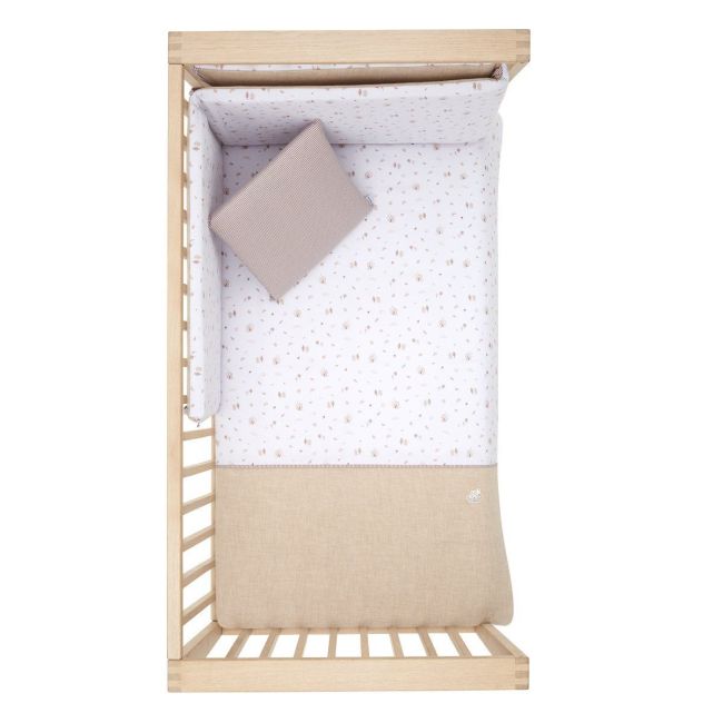 2-teiliges Bettbezug-Set für Babybett 60 Greeny Beige 100X140X3 cm.