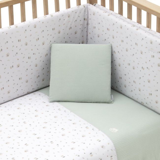 2-teiliges Bettbezug-Set für Babybett 60 Greeny Grün 100X140X3 cm.