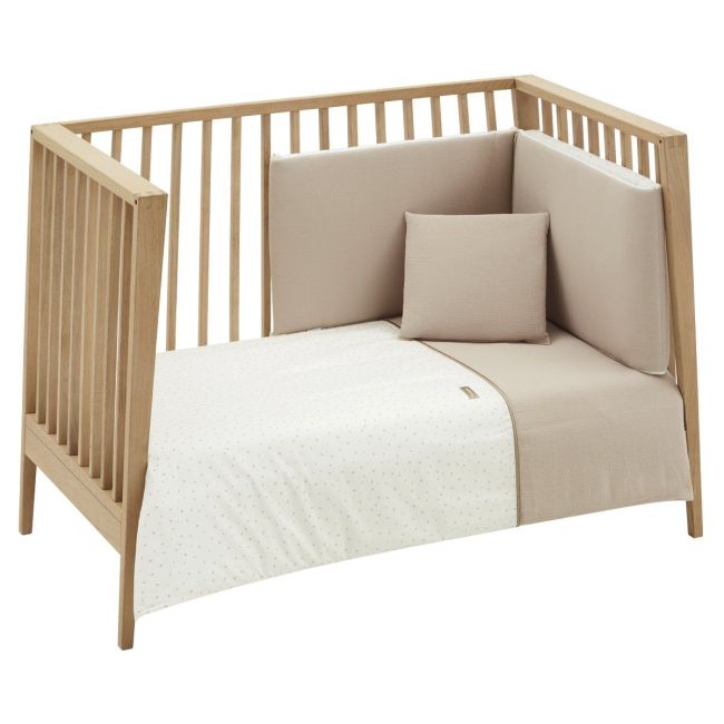 2-teiliges Bettbezug-Set für Babybett 60 Magic Beige 100X140X3 cm.