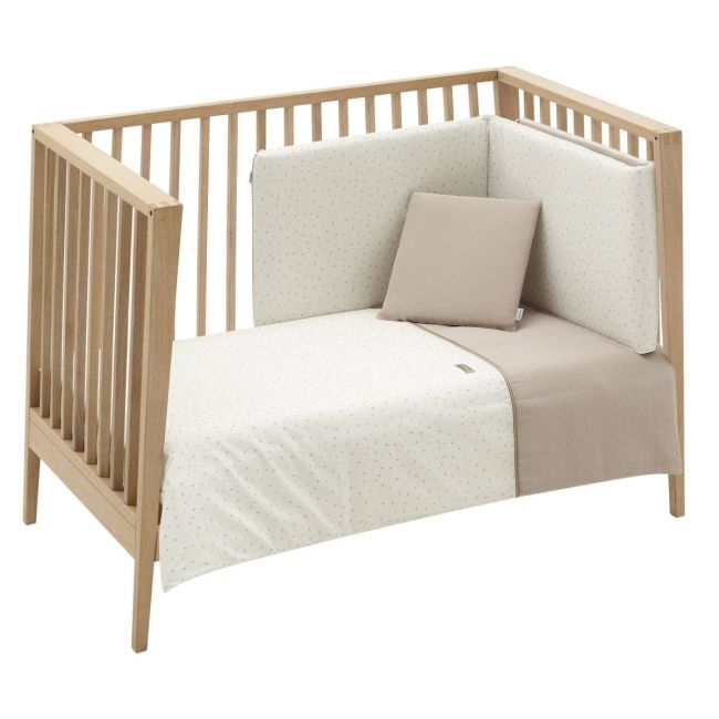 2-teiliges Bettbezug-Set für Babybett 60 Magic Beige 100X140X3 cm.