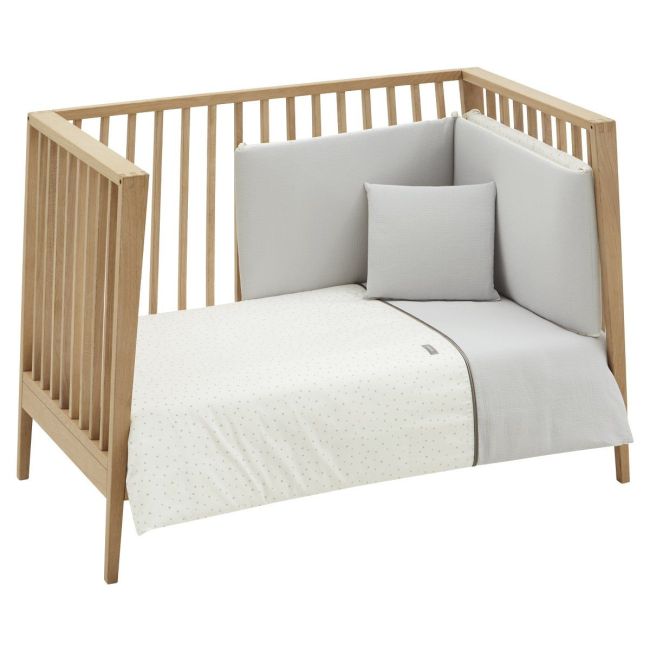 2-teiliges Bettbezug-Set für Babybett 60 Magic Grau 100x140x3 cm.