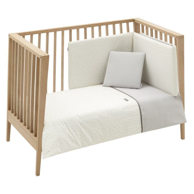 2-teiliges Bettbezug-Set für Babybett 60 Magic Grau 100X140X3 cm.