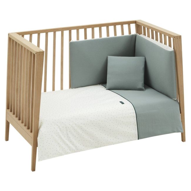 2-teiliges Bettbezug-Set für Babybett 60 Magic Vert 100x140x3 cm.
