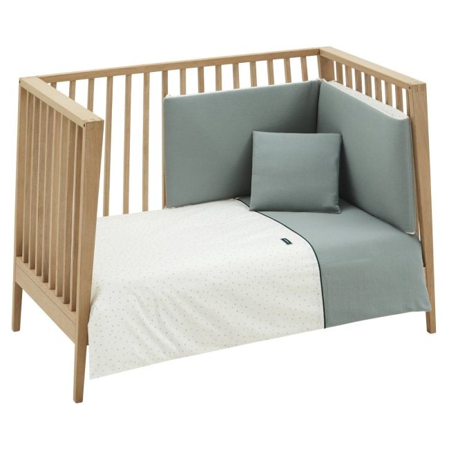 2-teiliges Bettbezug-Set für Babybett 60 Magic Green 100x140x3 cm.