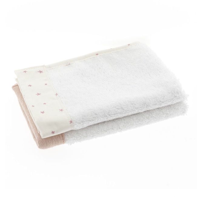 Lot de 2 serviettes magiques rose 25X35X1 cm