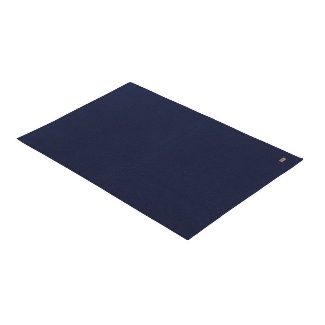 Couverture en point de bambou 80X100X1 cm unie Gg5 bleu marine