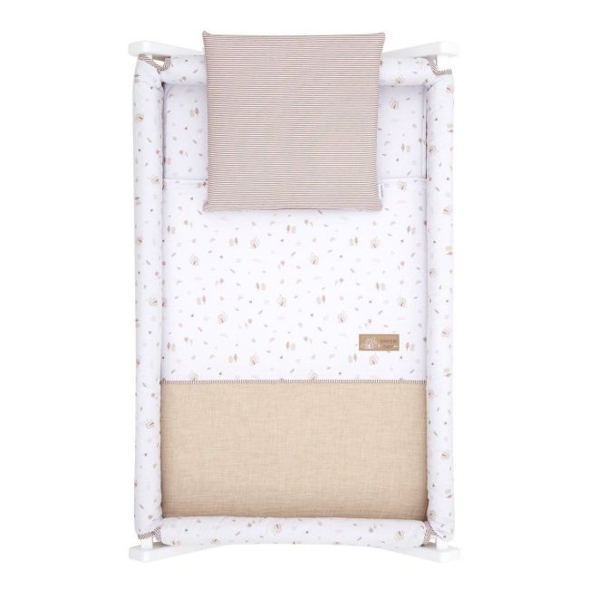 Berceau pliant en bois Greeny beige/blanc 55X87X74 cm