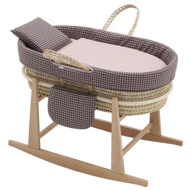 Moses Basket My Cuckoo + Legs Luisiana Pink/Vichy 49X80X61 Cm