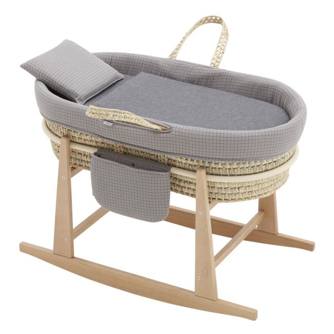 Moses Basket My Cuckoo + Legs Michigan Square In Grey/Grey 49X80X61 Cm