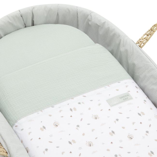 Moses Basket Palm Padded Une Greeny Verde 39X80X25 Cm