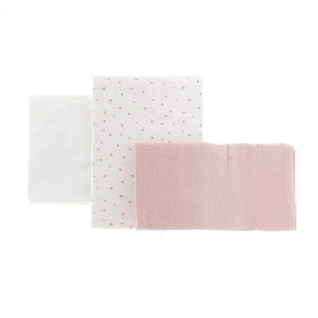 Kinderbettlaken-Set 3-teilig (70x120 cm) 120x180x1 cm Magic Pink