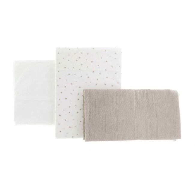 Wiege Bettlaken-Set 3-teilig 80X120X1 cm Magia Beige