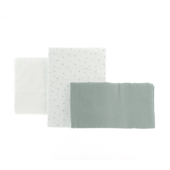 Wiege Bettlaken-Set 3-teilig 80X120X1 cm Magic Green