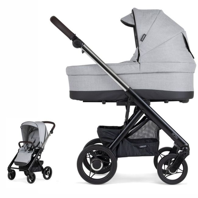 Kinderwagen Bebecar Prow Compact Creme/Schwarz KA-413 Verchromt/Schwarz