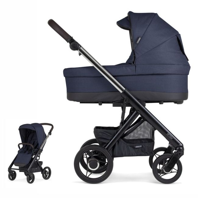 Kinderwagen Bebecar Prow Compact Creme/Schwarz KA-415 Verchromt/Schwarz