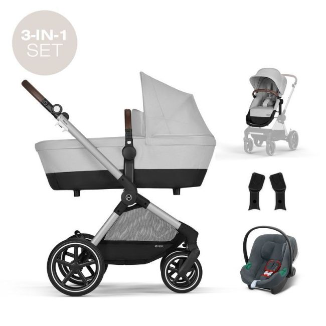 Carrozzina Trio Cybex EOS Lux Silver Travelsystem + Aton B2 Lava Grey CYBEX - 1