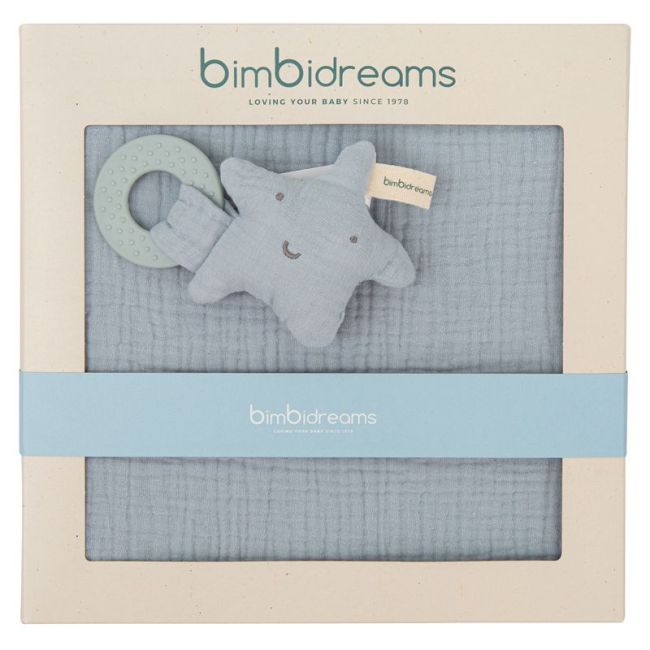 Coffret Cadeau N3 et Anneau de Dentition Bleu Gris BIMBIDREAMS - 1