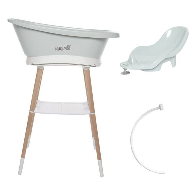 Ensemble baignoire Sense Sepp avec baignoire + siège + tube + support Sky Green