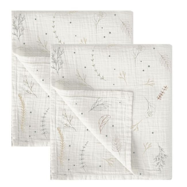 Ensemble de 2 serviettes 60x60cm Botanic Beige