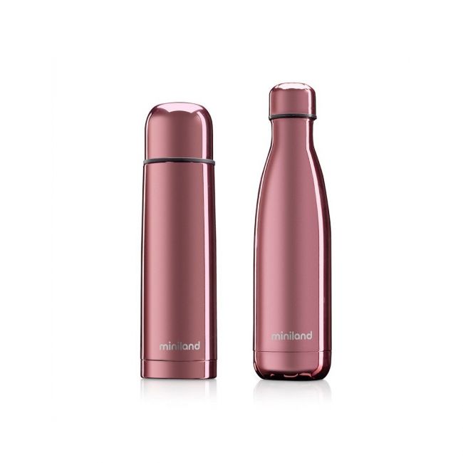 Thermos set pour liquides + bouteille Deluxe MINILAND Mybaby & Me Rose Rose