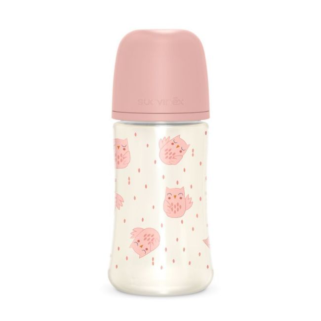 Biberon Bonhomia 270 ml avec Tétine SX Pro Débit Moyen Rose