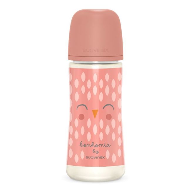 Biberon Bonhomia 360 ml avec Tétine SX Pro Débit Lent Rose