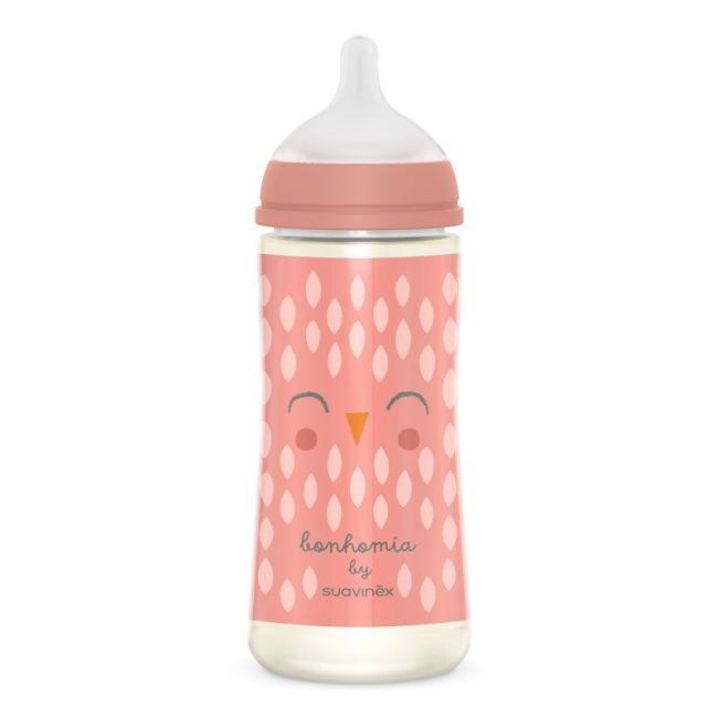 Biberon Bonhomia 360 ml avec Tétine SX Pro Débit Lent Rose