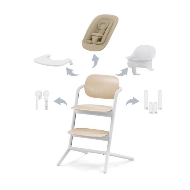 Chaise haute Lemo 4 en 1 Sand White