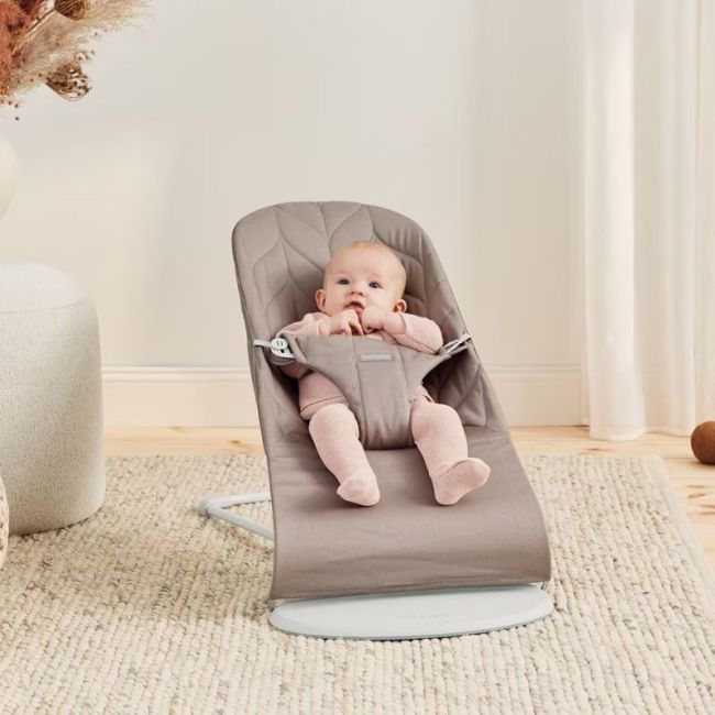 Amaca Bliss BabyBjörn, Tessuto Woven, Imbottitura Petalo Grigio Sabbia