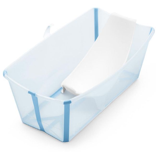 Ensemble de baignoire pliable pour bébé Flexi Bath Ocean Blue avec siège