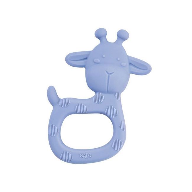 Dentizione in silicone Giraffe Party Bleu