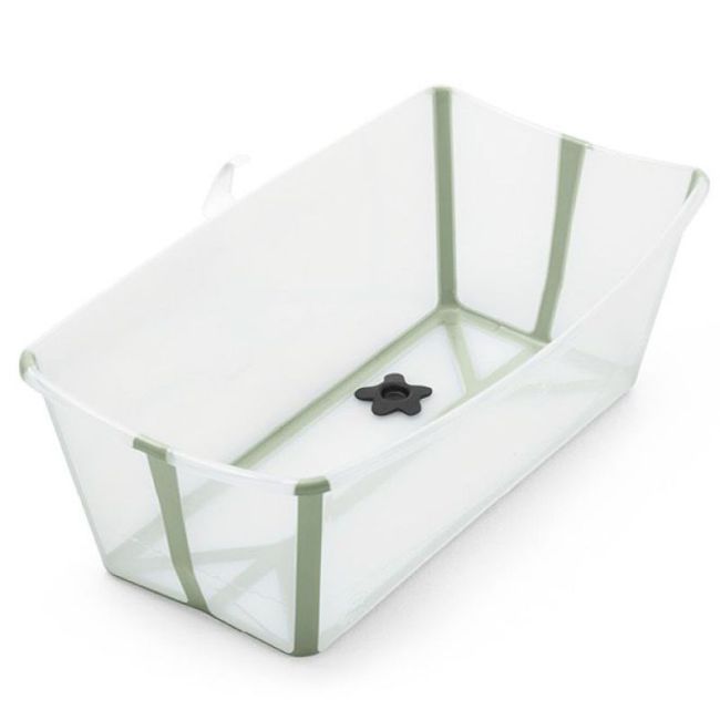 Vasca pieghevole Stokke Flexi Bath verde trasparente.