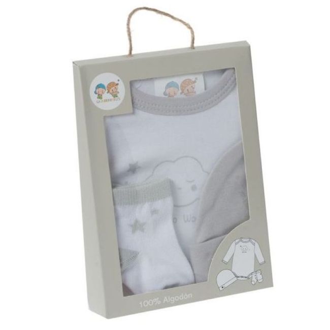 Coffret Bébé 3 Pièces Gris GAMBERRITOS - 1